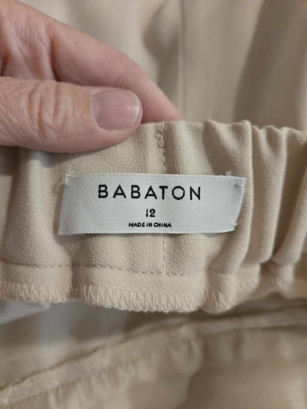 Aritzia Babaton Cream High-Rise Wide Leg Pants with Side Button Detail - Picture 5 of 9